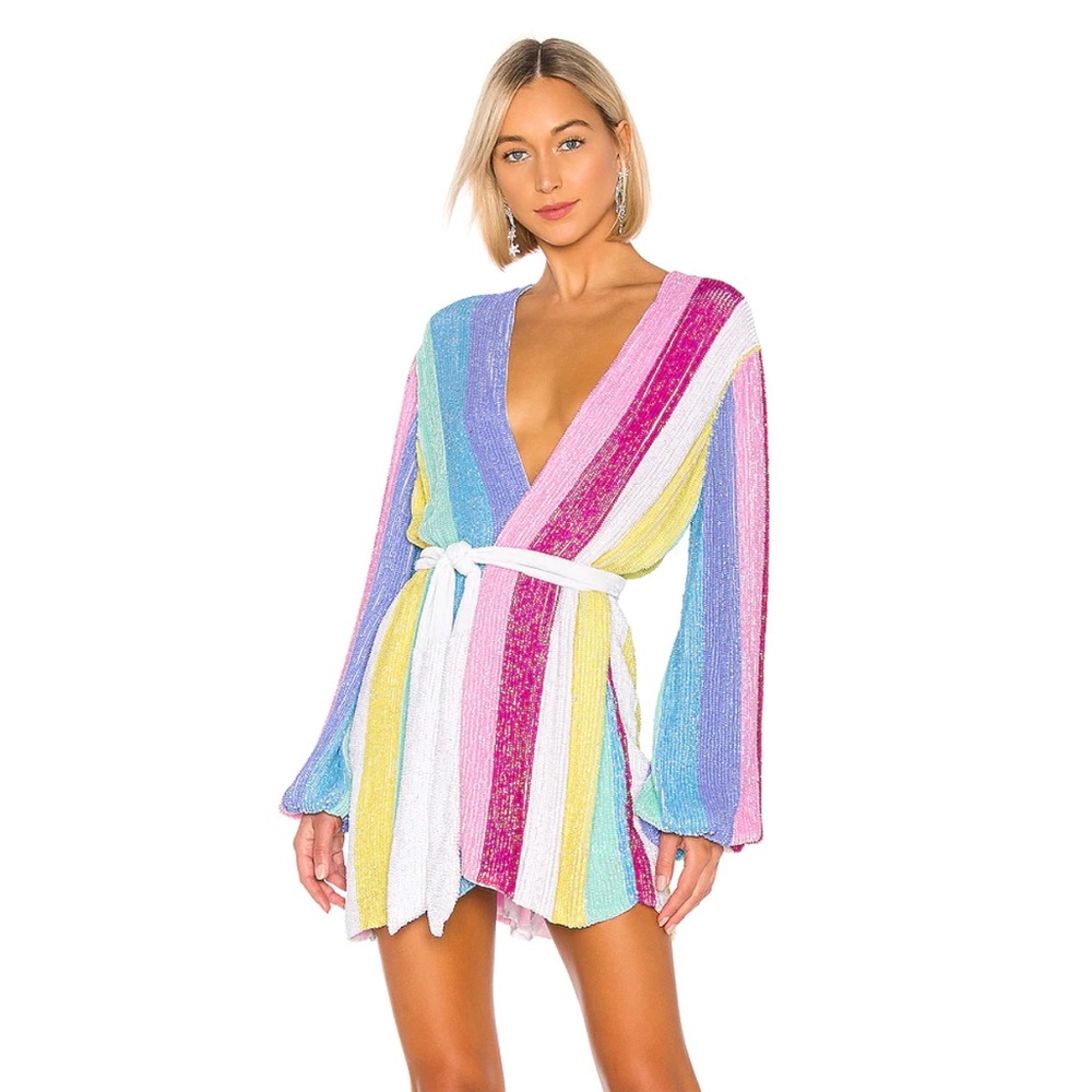 Retrofete Gabrielle Robe in Unicorn Stripes